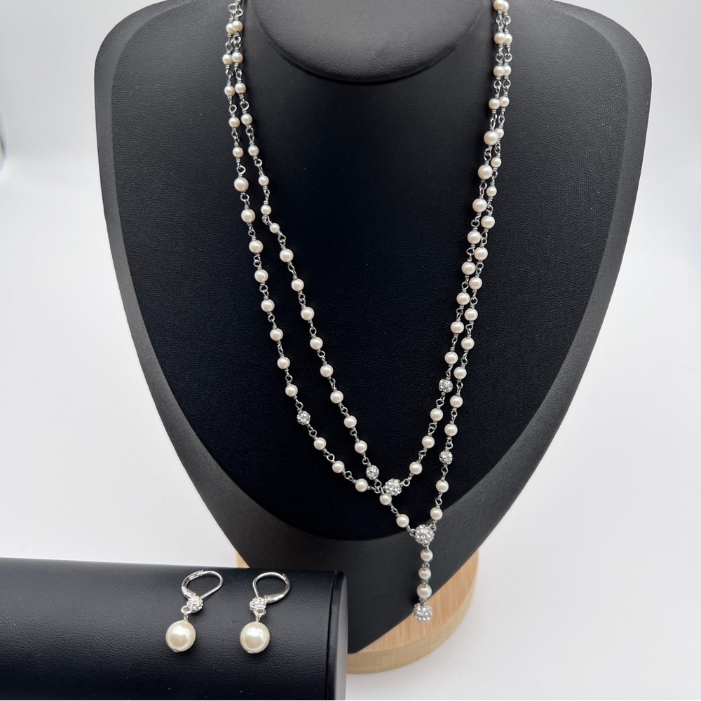 Carolee Pearl Necklace & Earrings Set